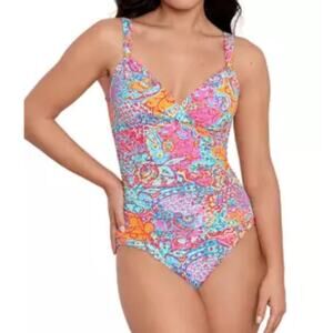 Ralph Lauren Amara floral Surplice Underwire One Piece swimsuit - 8
